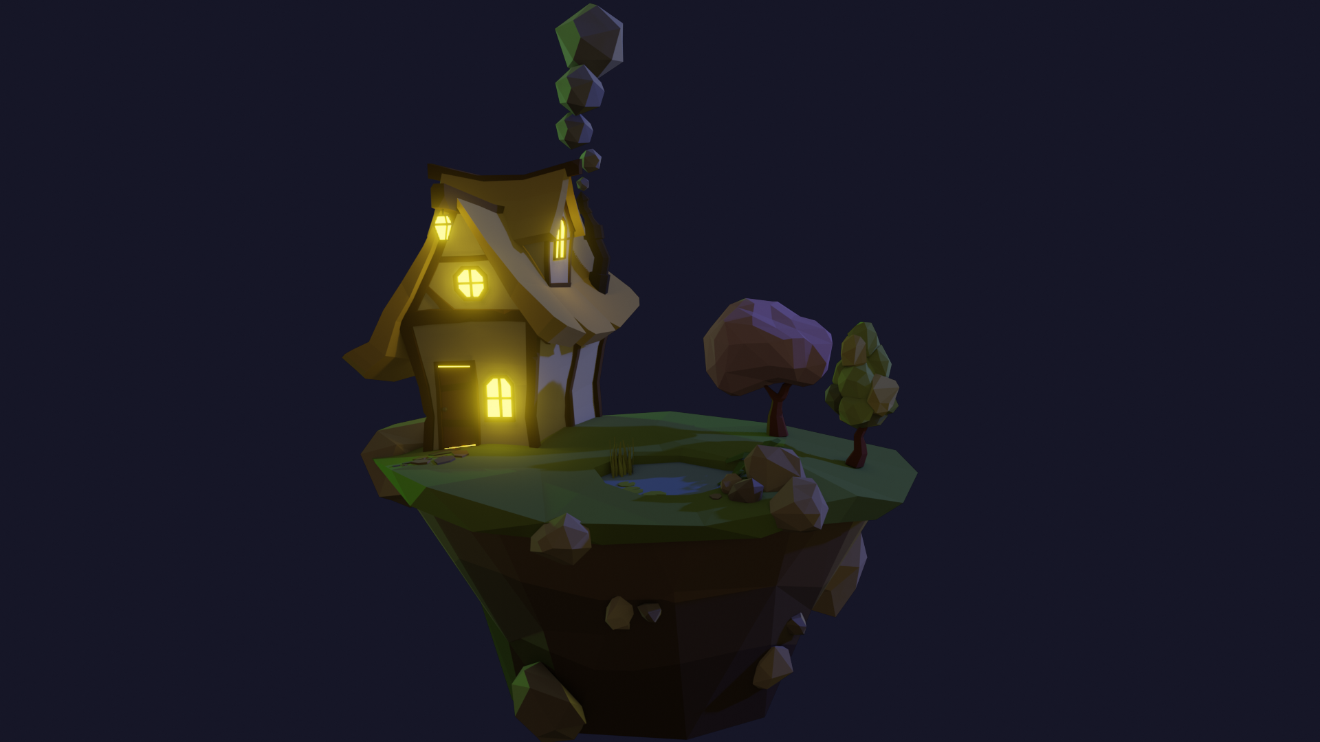 Rendu final avec une atmosphère de nuit